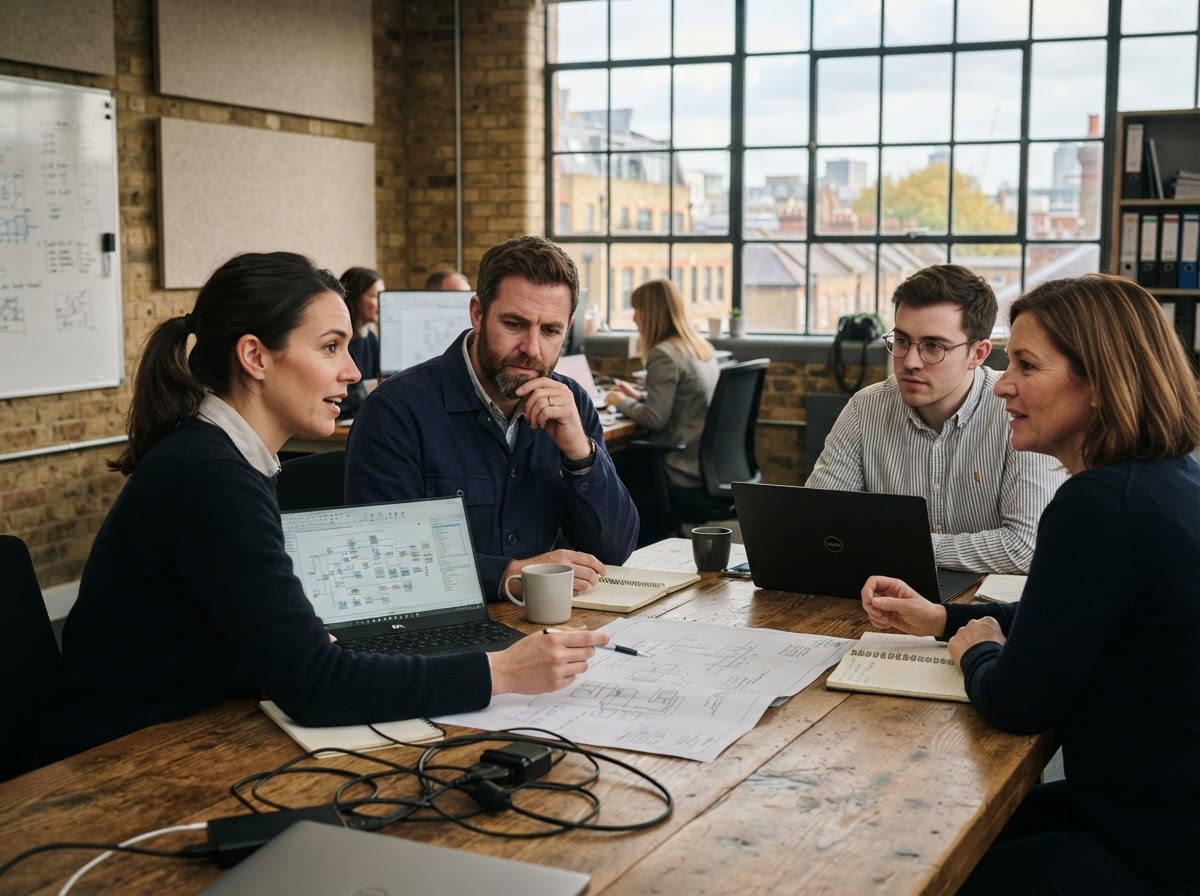 Iron Tradeon team reviewing predictive analytics and portfolio risk data